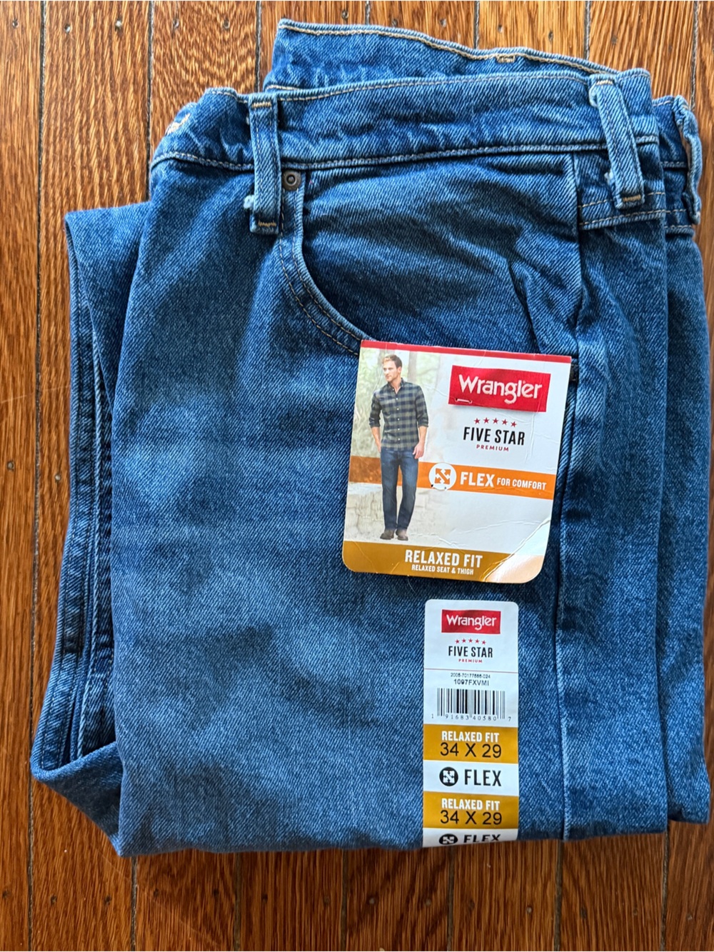 Wrangler Men’s Relaxed Fit Denim Jeans - Blue